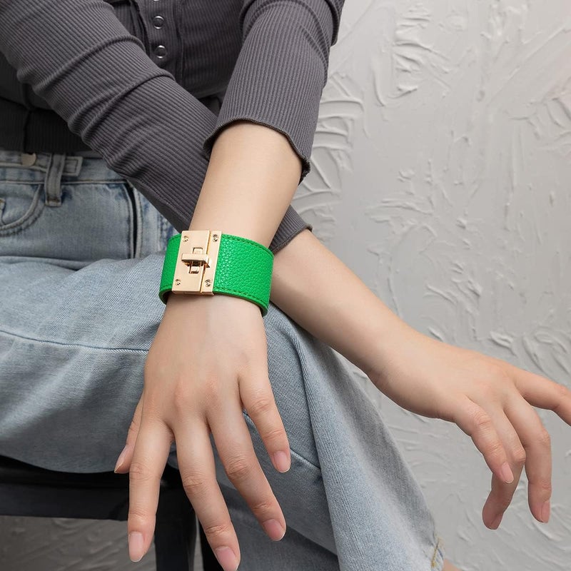 Rantanto Braid Leather Wrap Bracelet Trendy Stackable Crystal Cuff Boho Gold Heart Bracelet Jewelry Gift For Women - Image 2